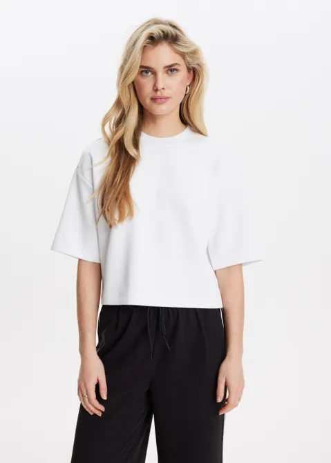 Scuba cropped t-shirt wit (WIT)