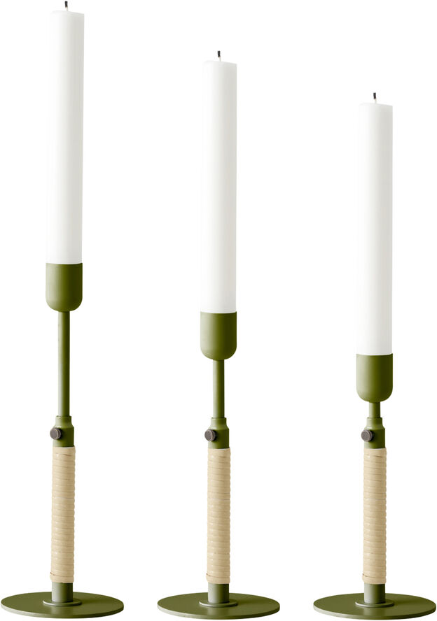 Audo Copenhagen Duca Candleholder, Olive Green Grøn & beige