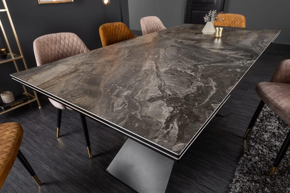 invicta INTERIOR Ausziehbarer Esstisch Euphoria 180-220-260cm Taupe Keramik Made in Italy