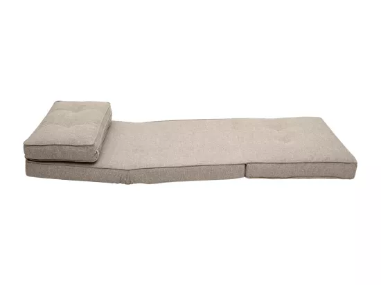 Chauffeuse 1 place convertible en tissu taupe SALLY