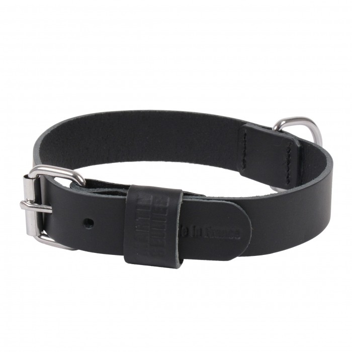 Collier Basic en cuir noir