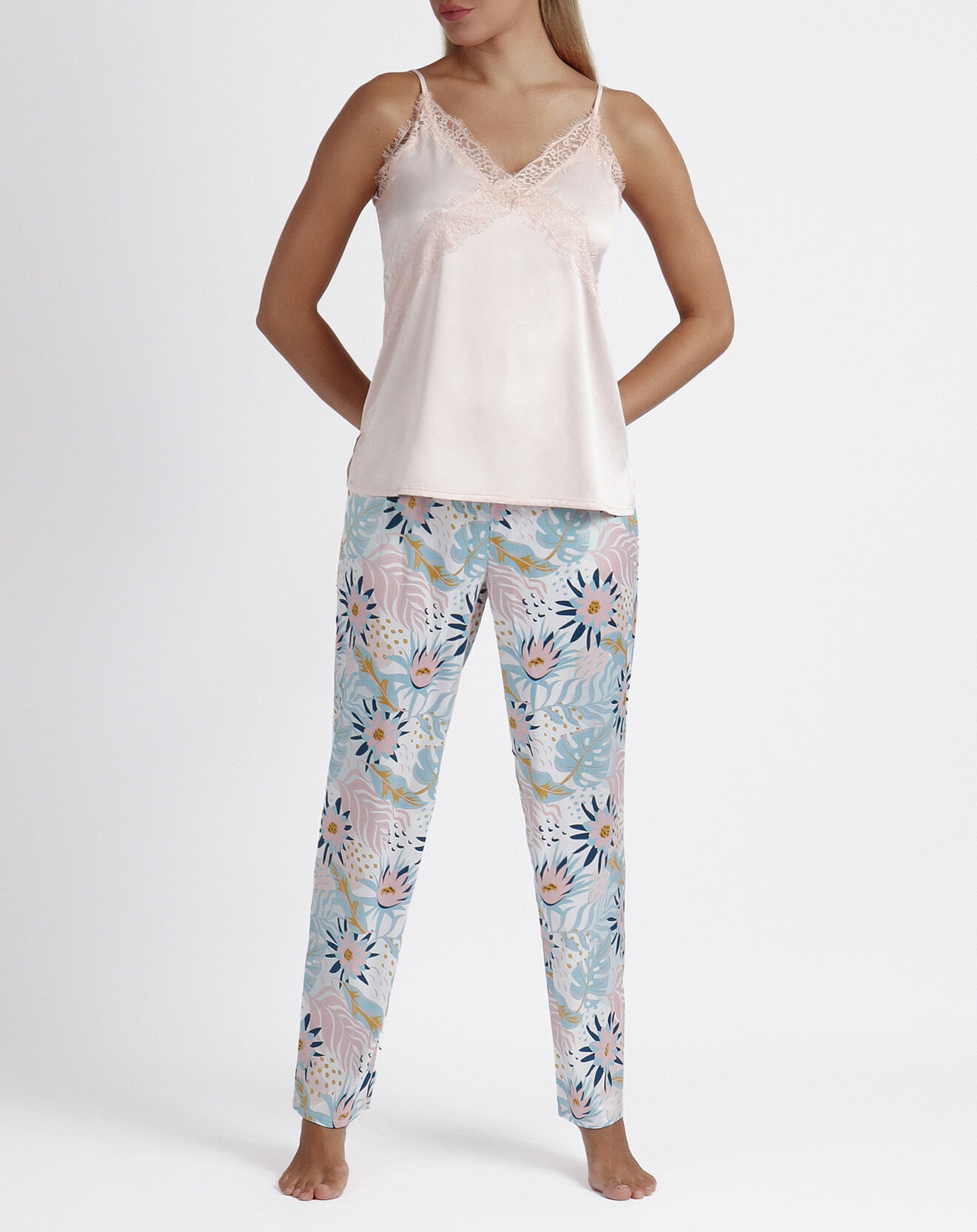 Admas Pyjama Débardeur & Pantalon Caroline rose