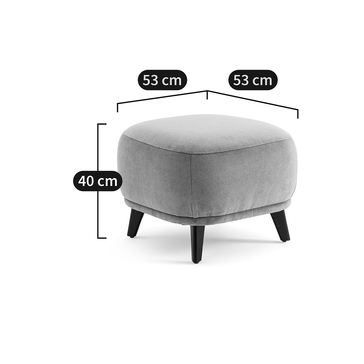AM.PM<br>Puf de veludo Odalie, design E.Gallina