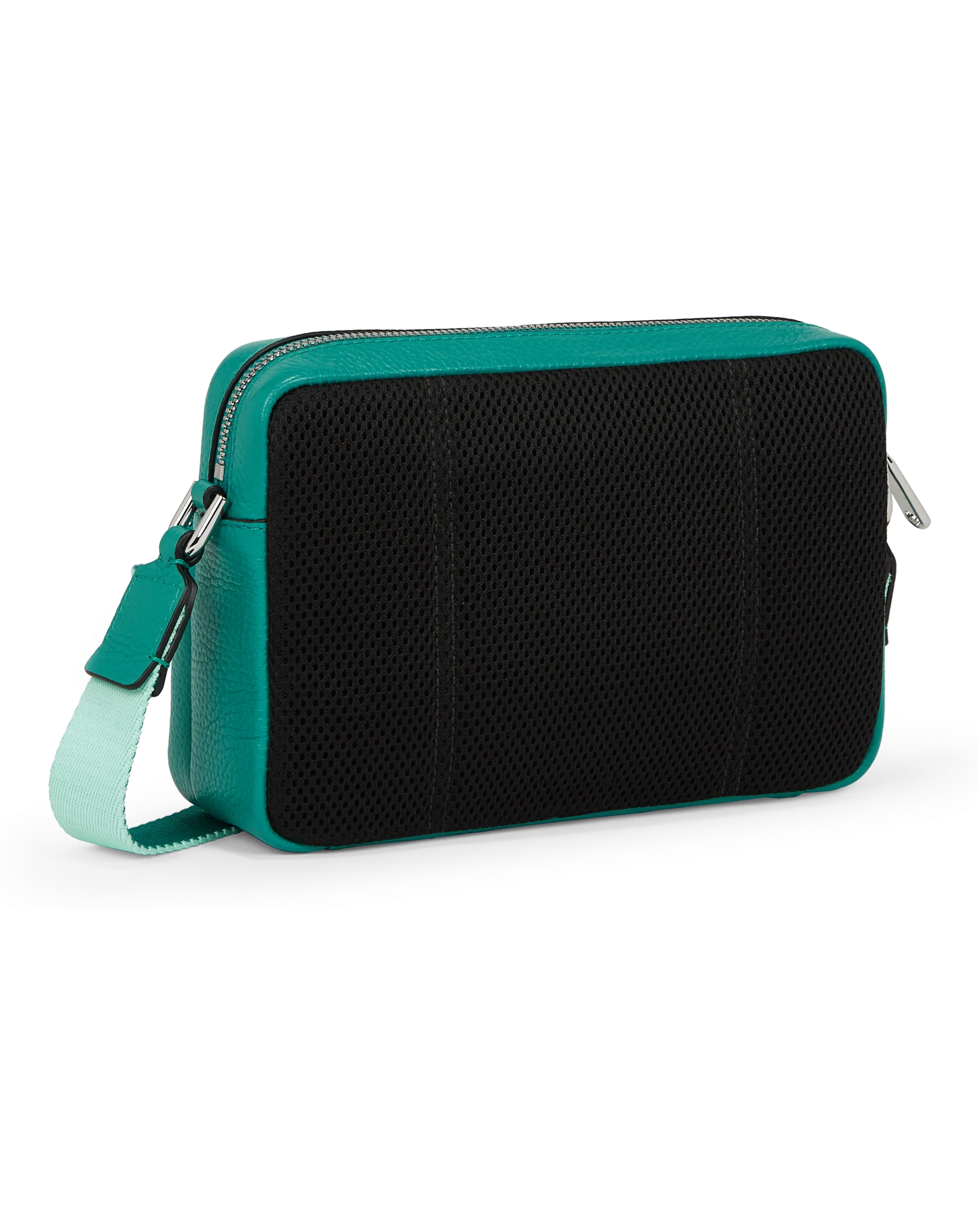 ECCO Camera Bag Umhängetasche aus Leder Grün 15X22X7 cm