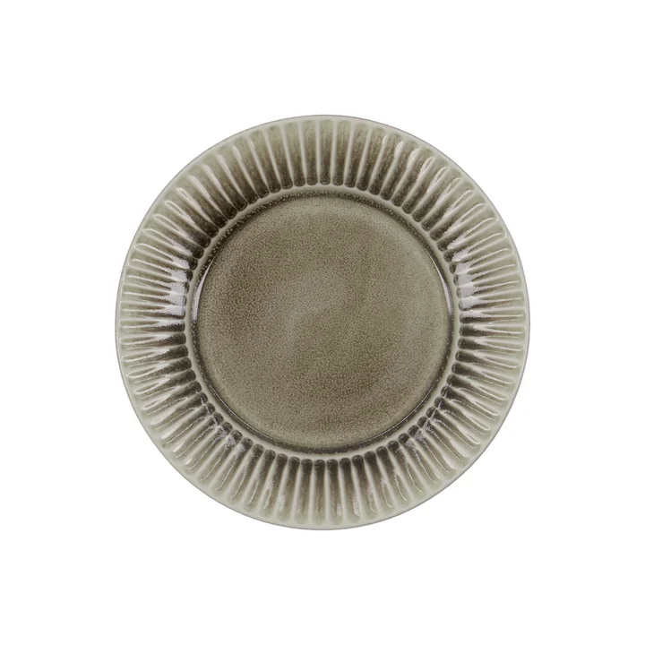 House Doctor - Pleat Teller, Ø 22 cm, grau / braun