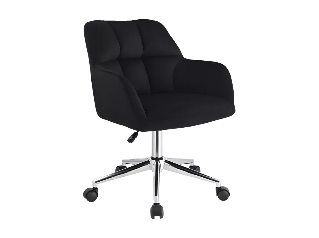 Chaise de bureau - Velours - Noir - Hauteur réglable - PEGA de Pascal Morabito