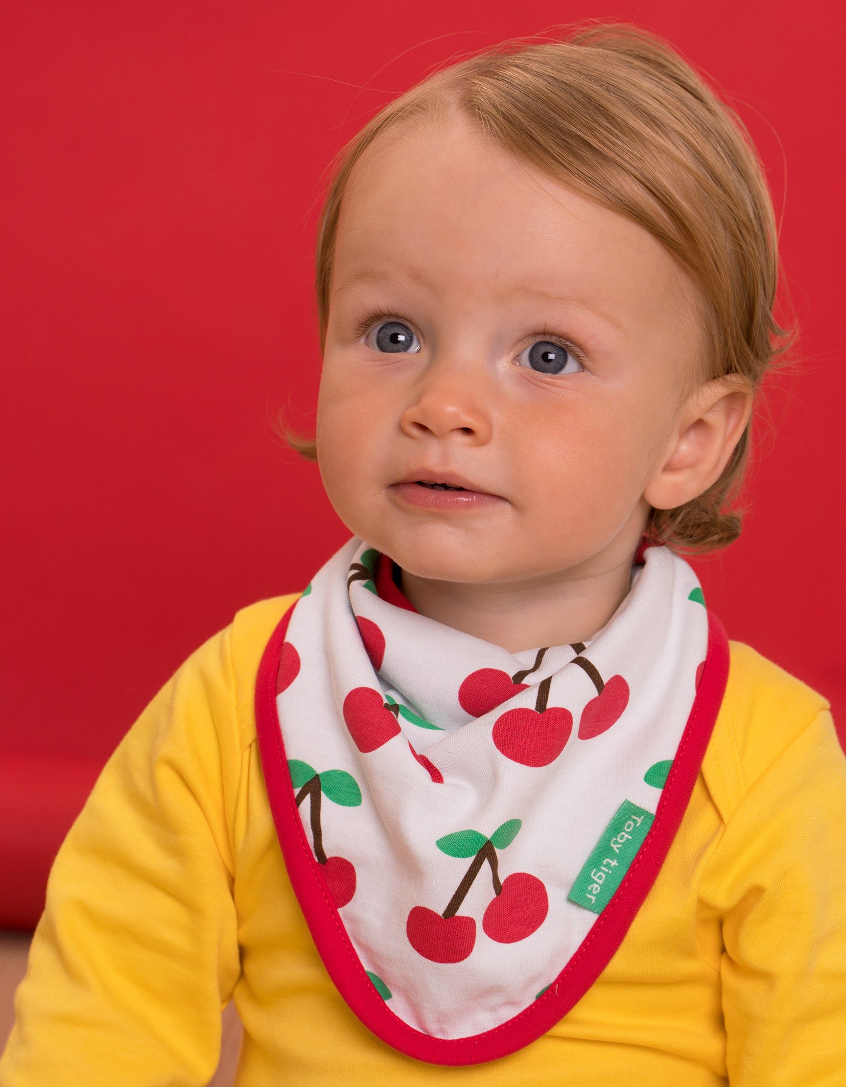 Toby Tiger Baby-Tuch mit Kirsch-Motiv