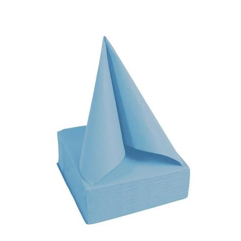 (50er Set) 20x20cm Papier Cocktail Servietten Einwegservietten Party Tisch Deko (SV622025I) - Himmelblau