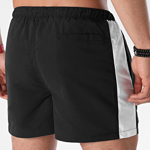 Short De Bain A Bandes Tamarollo SLB13209 Noir Blanc