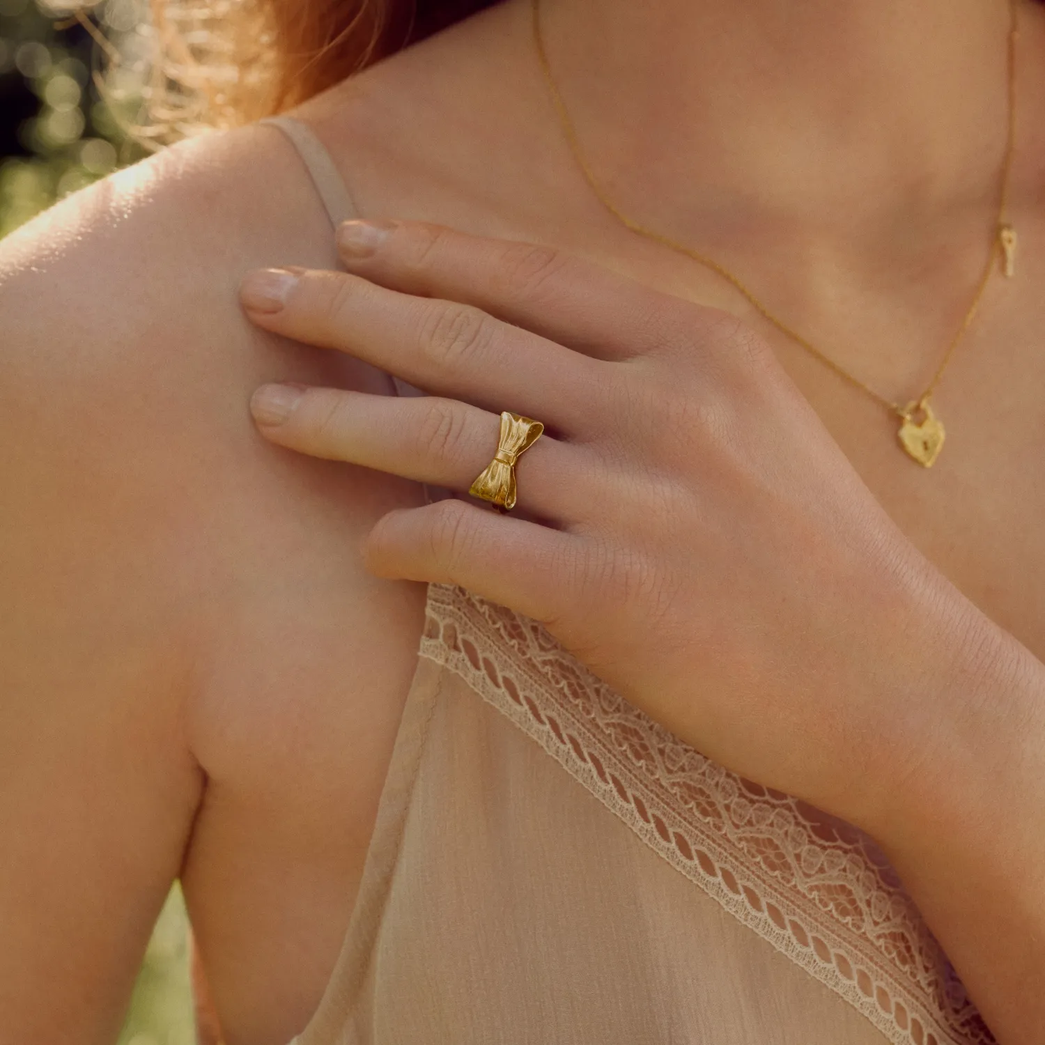 Maanesten Satin Ring 18 kt. Forgyldt Sølv 4832A