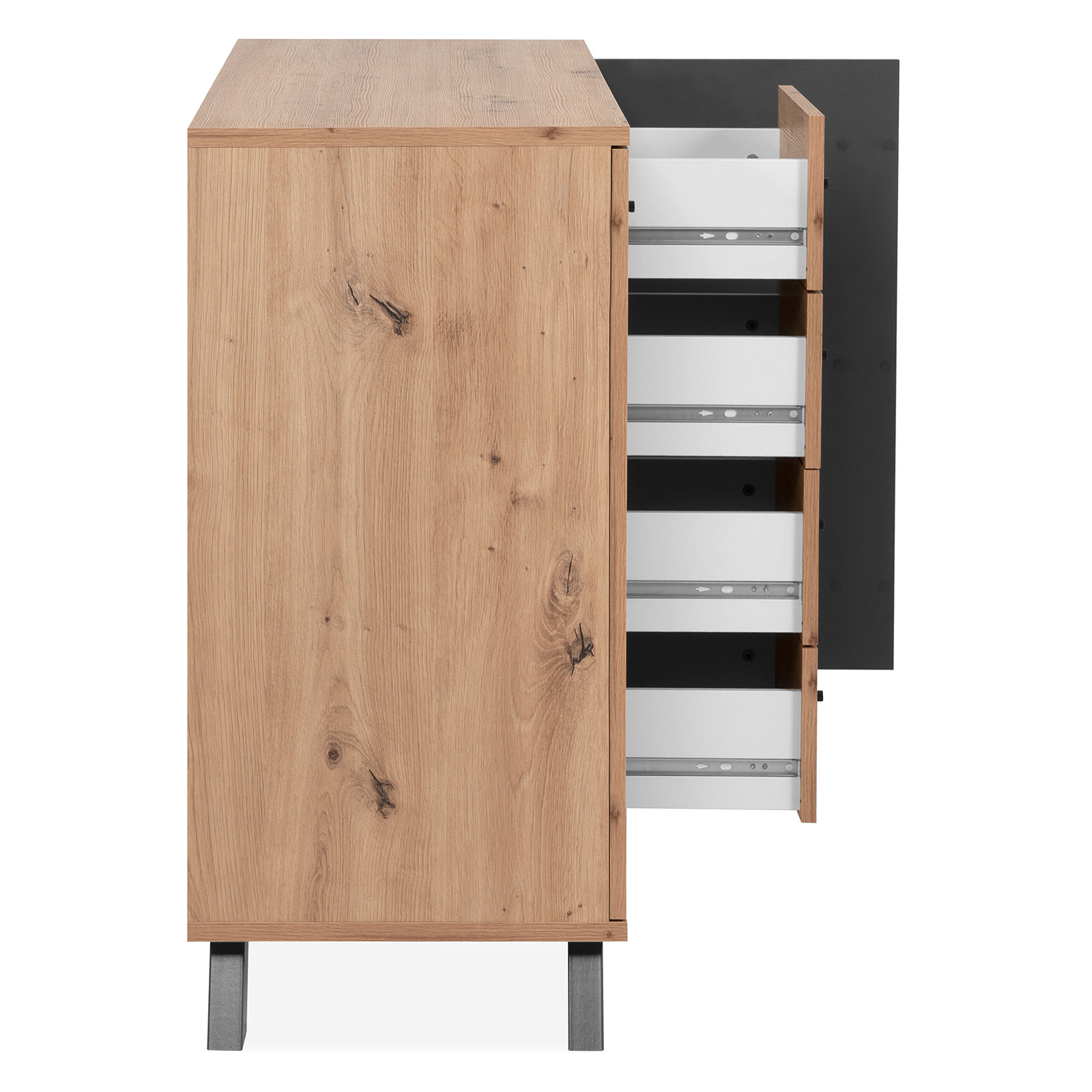 Kommode MEDAN - Artisan Eiche - anthrazit - 118 cm breit