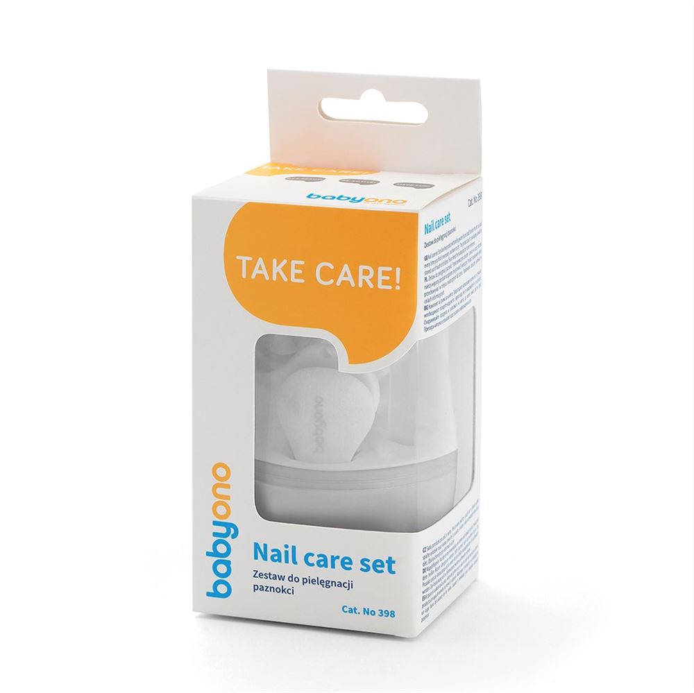Babyono Nagelset Schere Feile Knipser grau 1 Stk