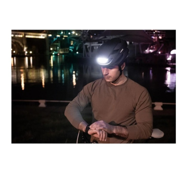 (Gr. S) Ultra Mips Verstellbarer Fahrrad Helm Velo Kopf Schutz mit Front- und Rücklicht / Blinkerfunktion - Schwarz
