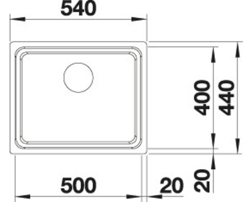 Blanco ETAGON 500-IF spoelbak, 540 x 440 mm, roestvrij staal, 521840