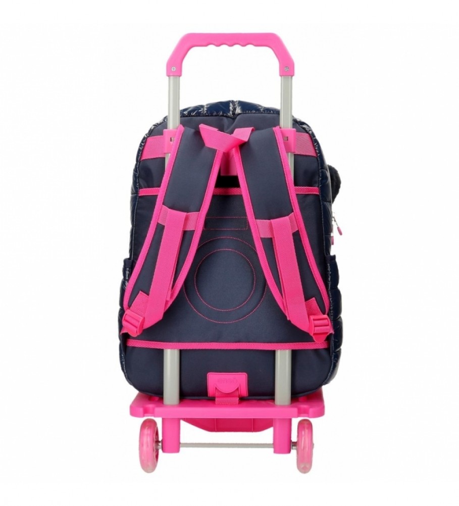 Enso Mochila Make a Wish con carro azul, rosa-32x44x15cm-
