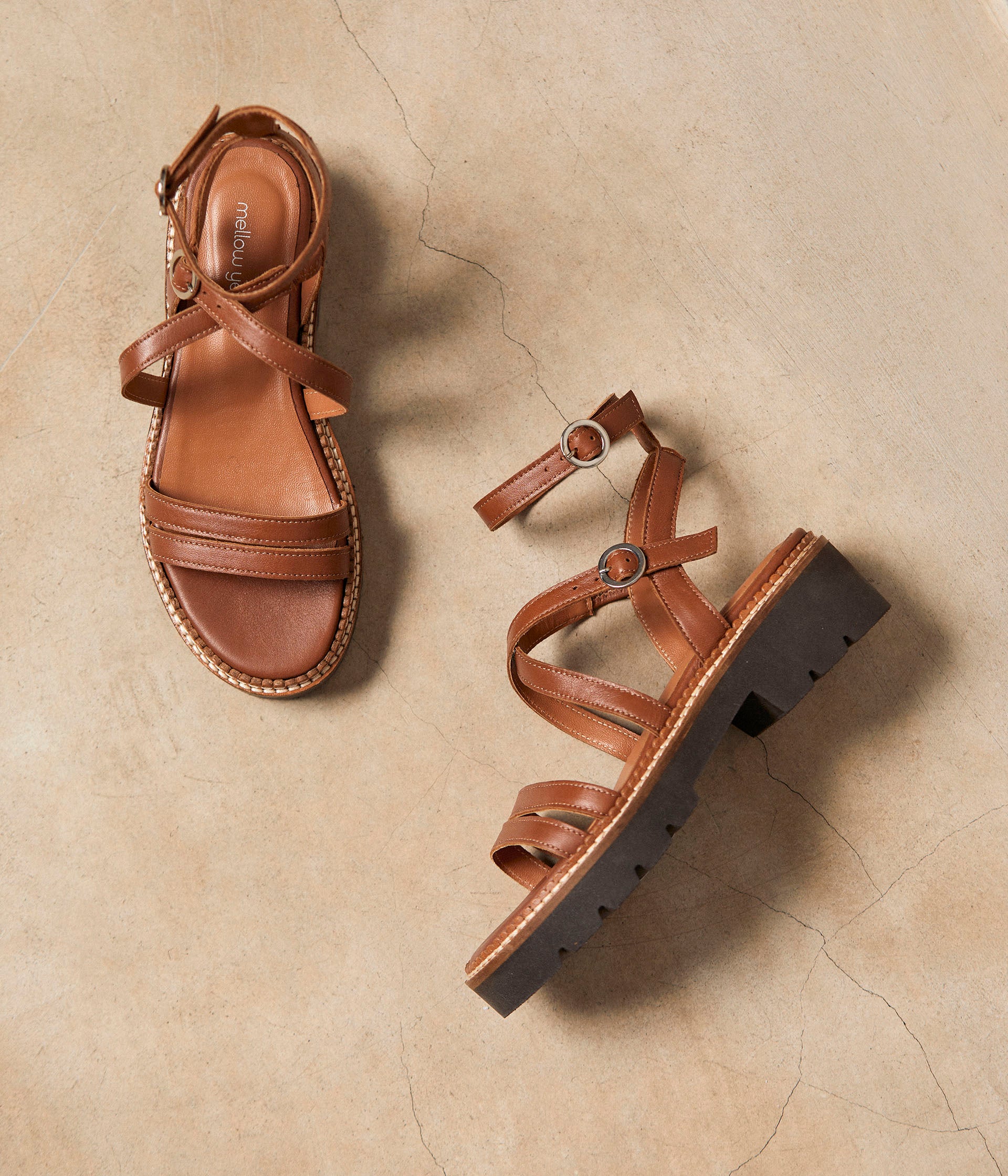 Sandales cuir cognac Inès