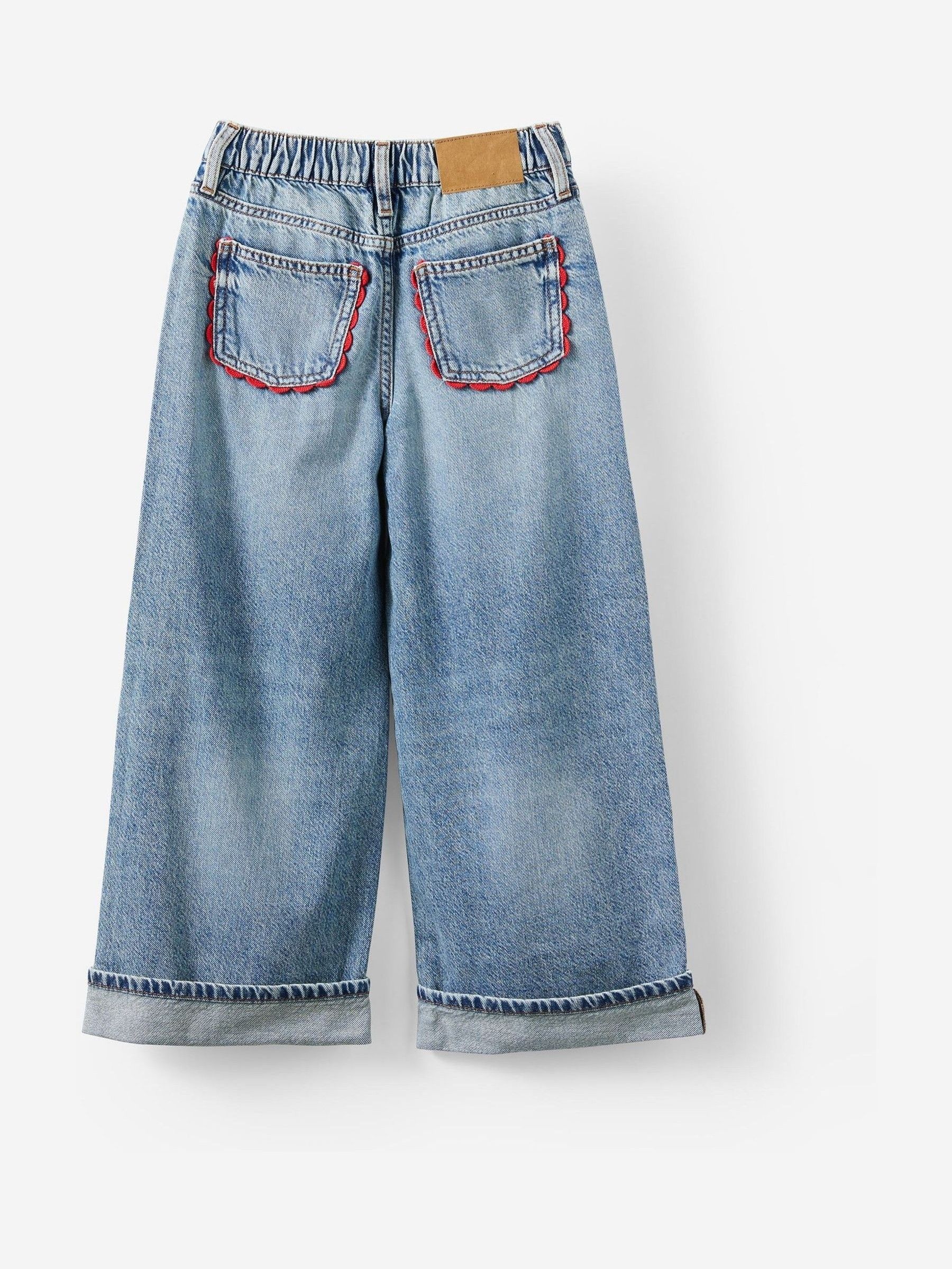 Blauw - Cotton On Embellished Super Wide Denim Jeans