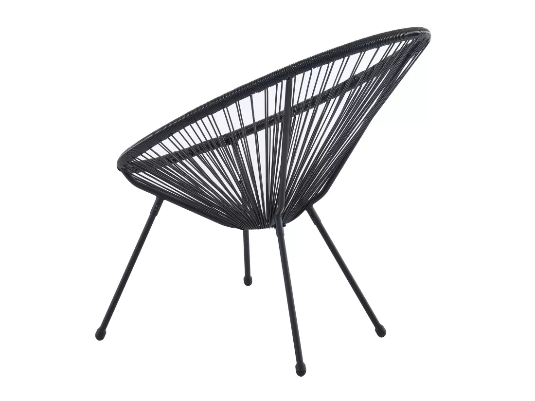 Lot de 2 fauteuils de jardin en fils de résine tressés - Noir - ALIOS III de MYLIA