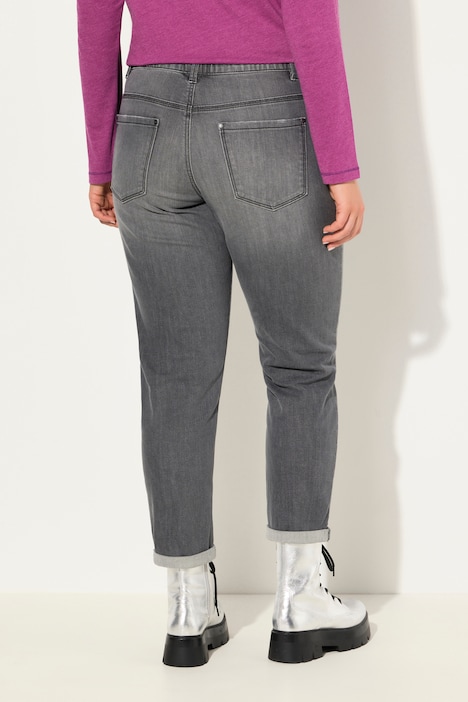 Boyfriend-Jeans, Destroy-Effekte, Stretch, 5-Pocket-Schnitt