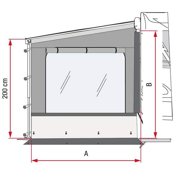 Paroi latérale Fiamma GAUCHE SIDE W PRO SHADE pour store F45 F65 et F80