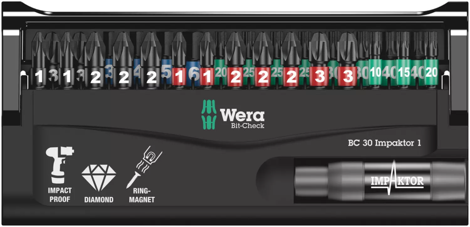 Wera 05057690001 30 delige Bitcheck Impaktor 1 bitset - PH/PZ/TX/HX