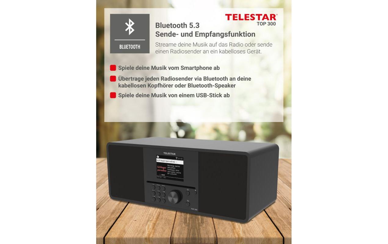 Internet Radio TOP 300 Schwarz<br>Stereo-Radio mit CD-Player, DAB+/FM und Internetradio