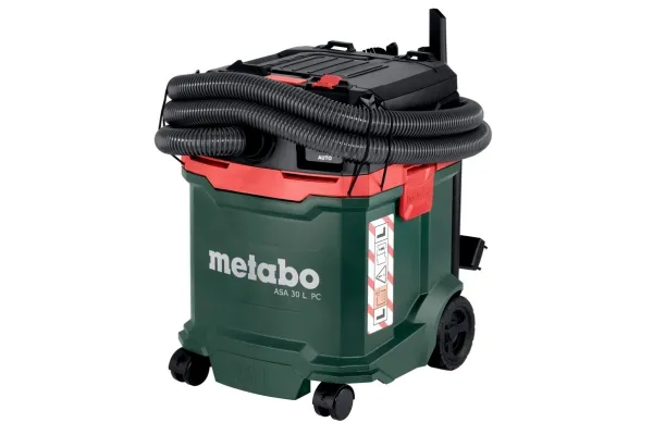 Metabo ASA 30 L PC, 1200 W, Tromle vakuum, Tør&våd, 30 L, 78 dB, Sort, Grøn, Rød
