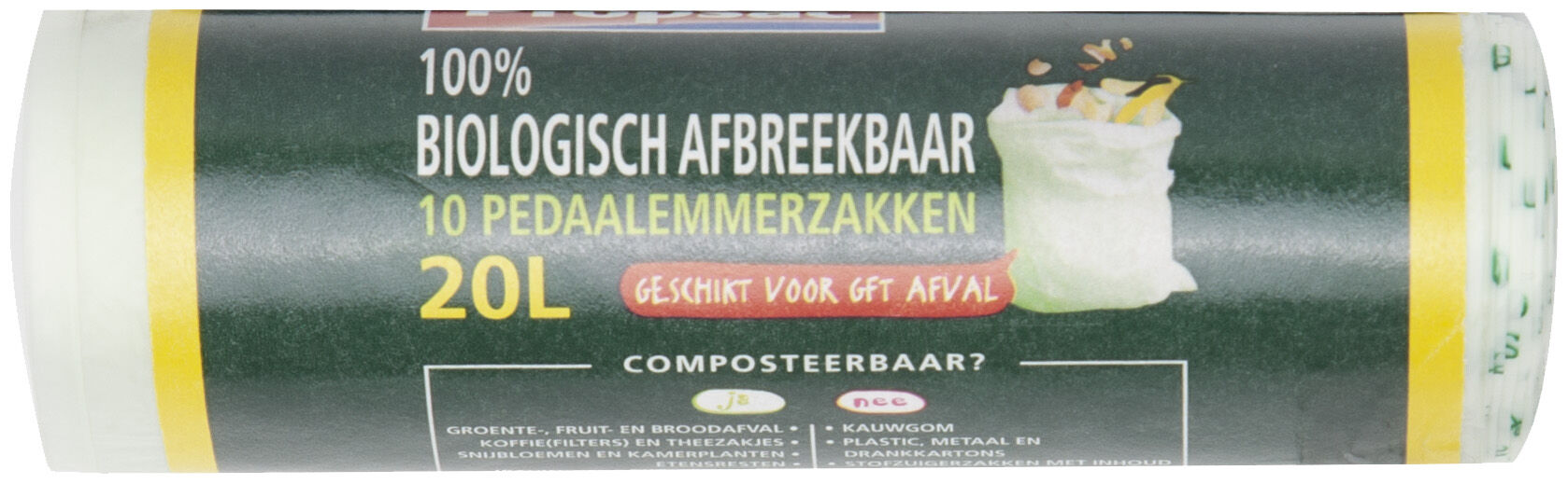 Propsac Biologisch afbreekbaar - Pedaalemmerzak - 20 l - 10 Stuks