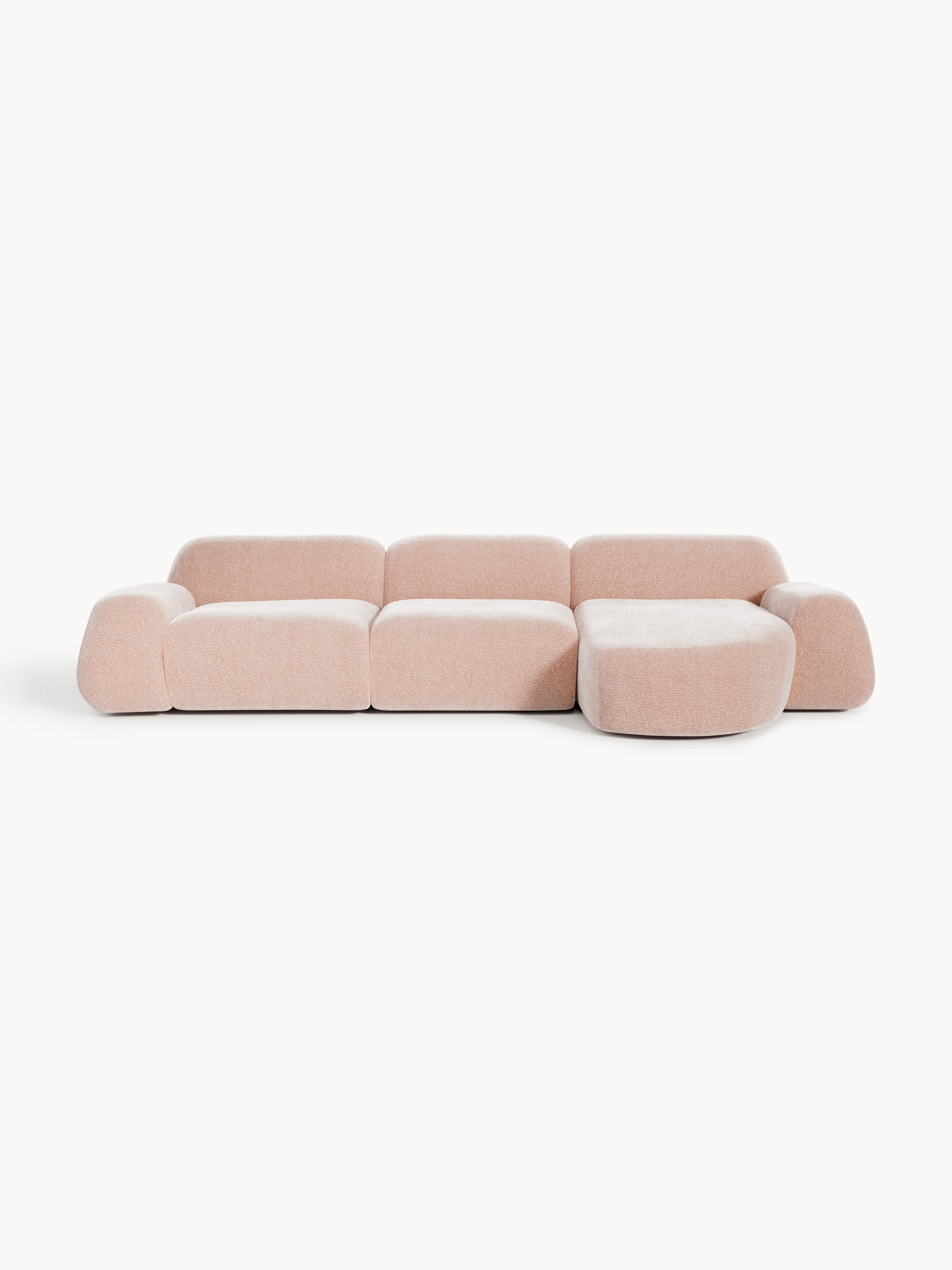 Modulaire teddy-hoekbank Wolke (4-zits)