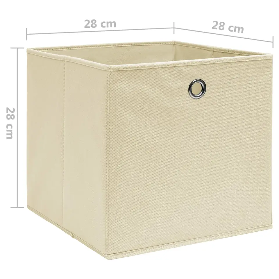 vidaXL - Opbergbox - Crème - Stof - 4 stuks