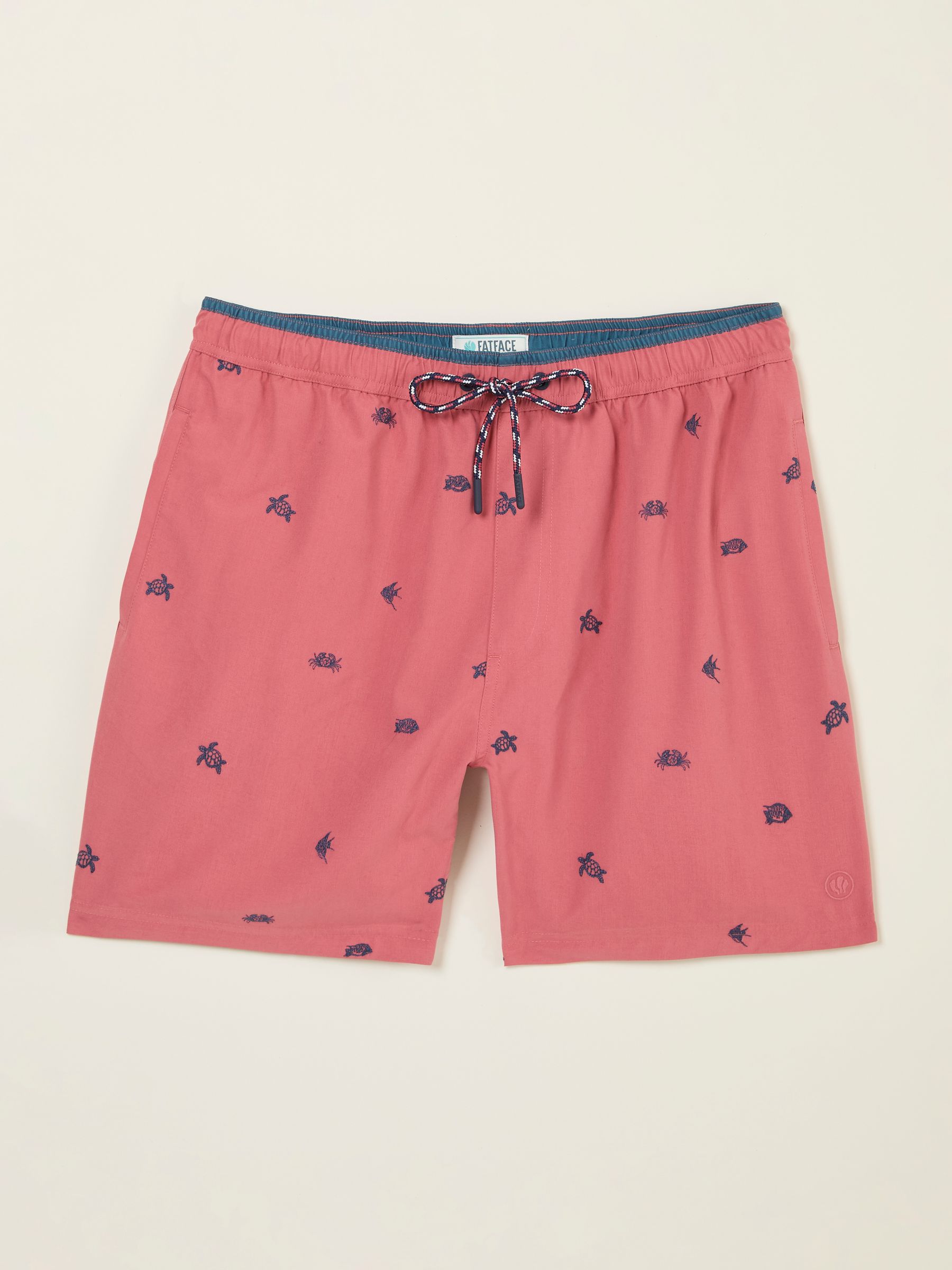 Roze geborduurd zeeleven - FatFace - Zwemshort