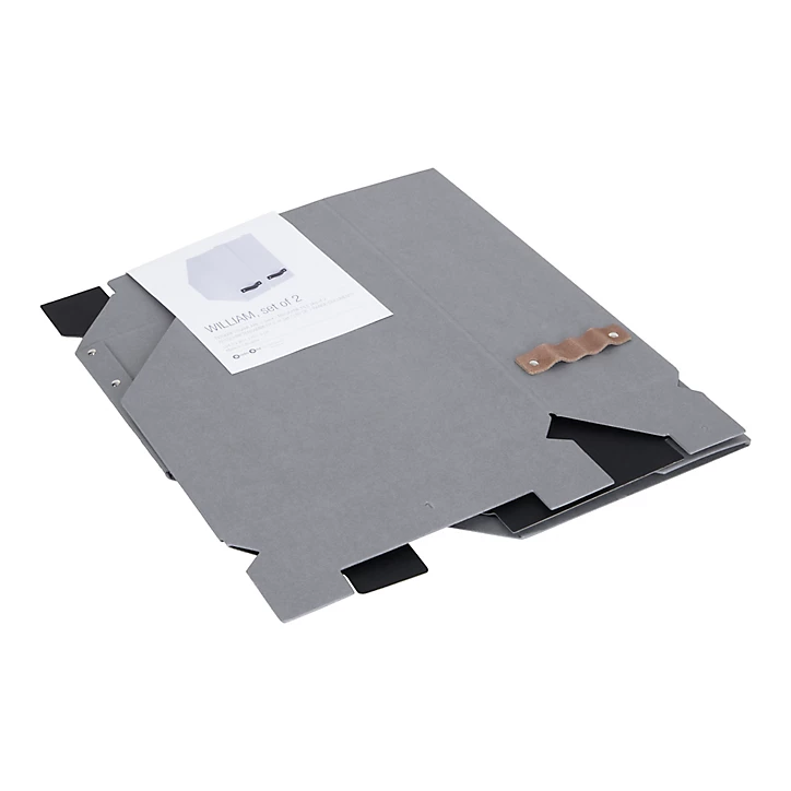 Lot de 2 range-dossiers William coloris gris