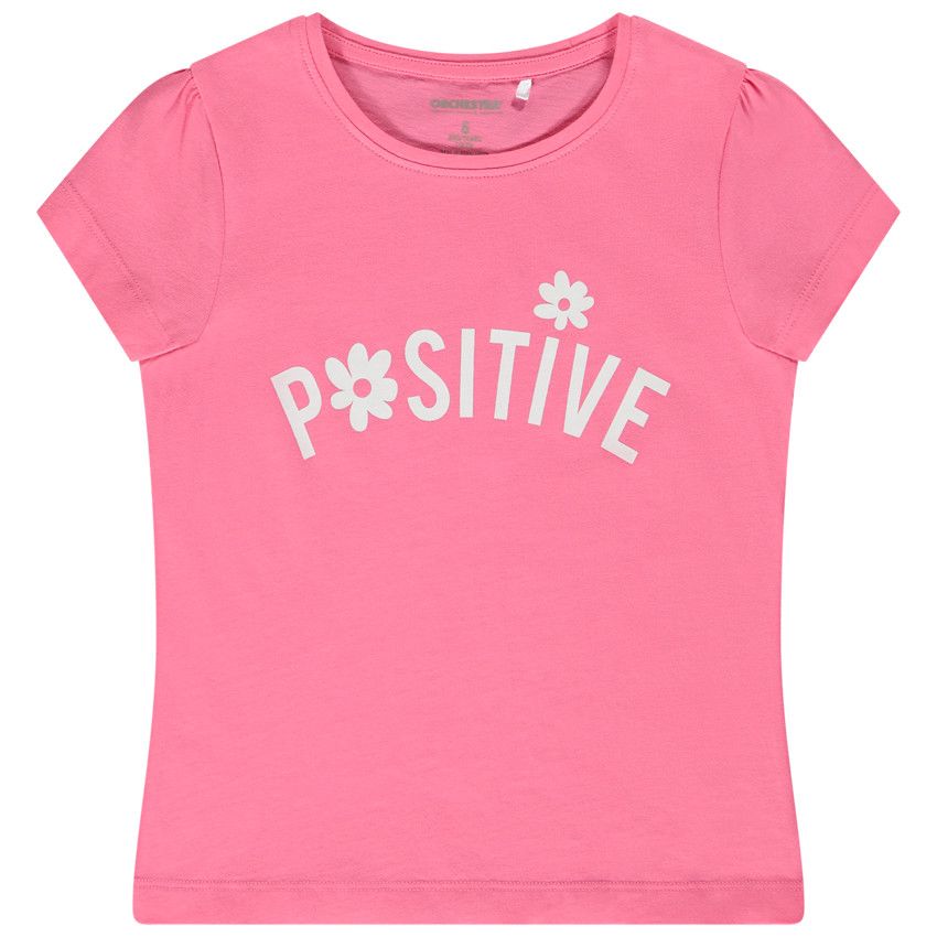 T-shirt manches courtes en jersey avec print fantaisie pour fille - Multicolore