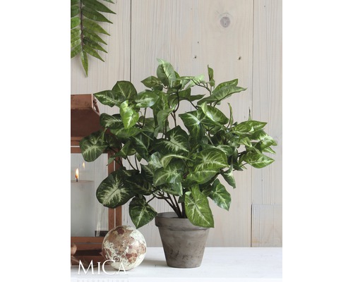 Kunstmozaïekplant Fittonia Ø 25 H 35 cm grijs