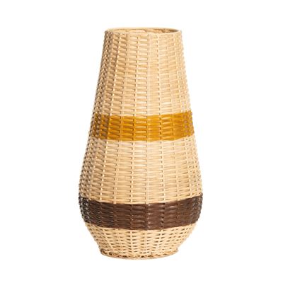 Grand vase déco en bambou tressé