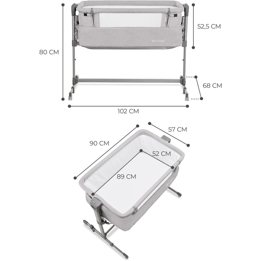 Kinderkraft Beistellbett Neste Up Light Melange