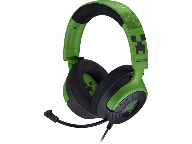 Razer Headset Kraken V4 Minecraft Edition Grün Ultimatives Gaming-Headset im pixeligen Look