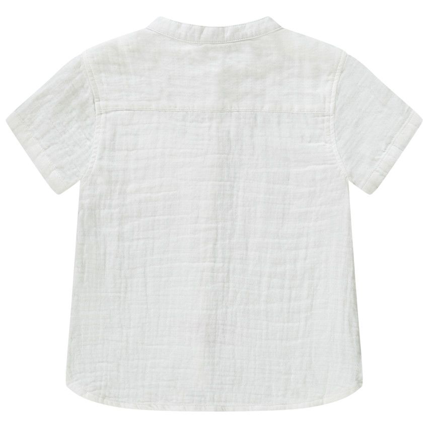 Chemise manches courtes à palmier brodé pour bébé garçon - Blanc