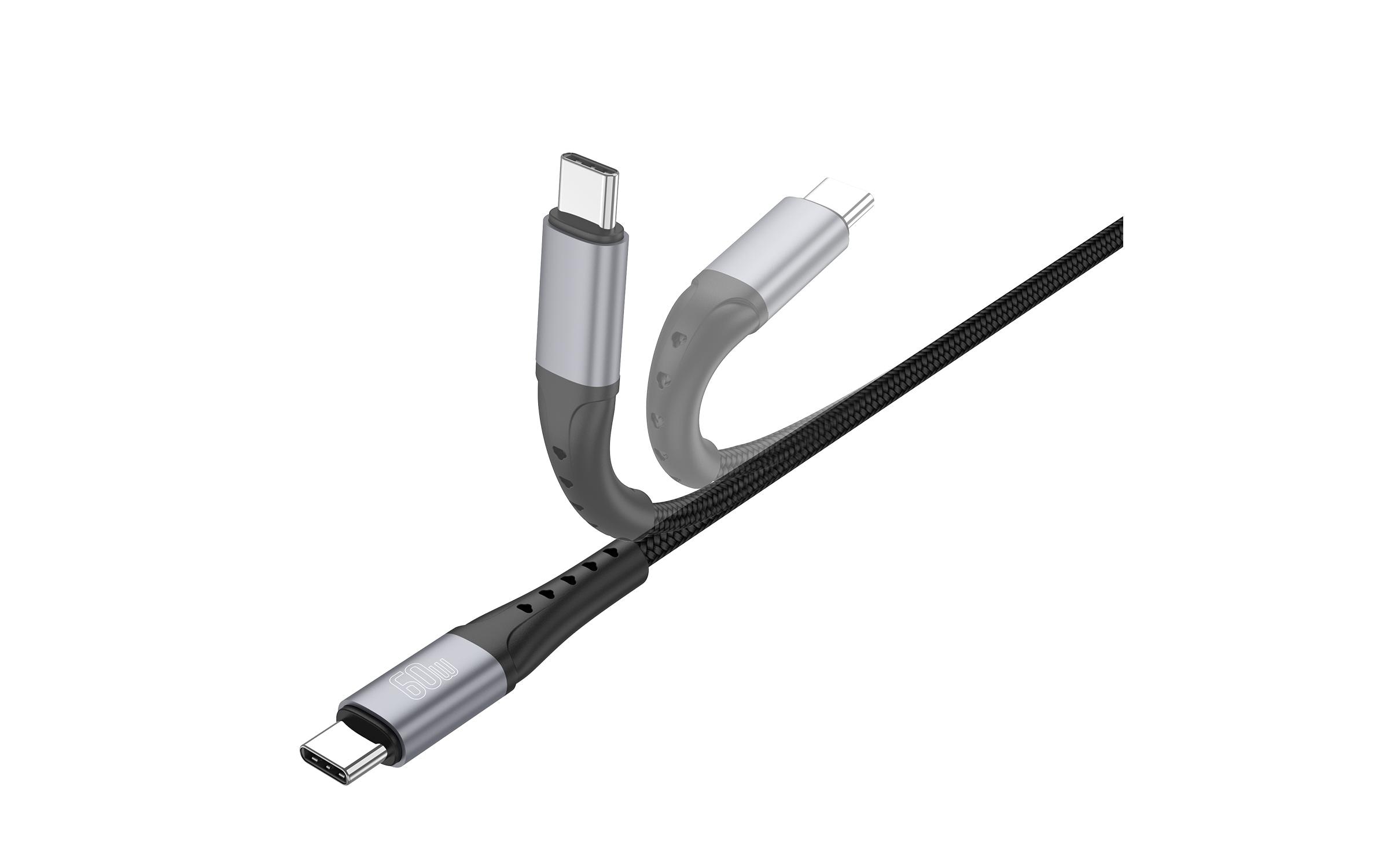 USB 2.0-Kabel Data and charging cable USB C - USB C 1.5 mUSB-C auf USB-C Kabel PrimeCord 60W 1.5m Schwarz