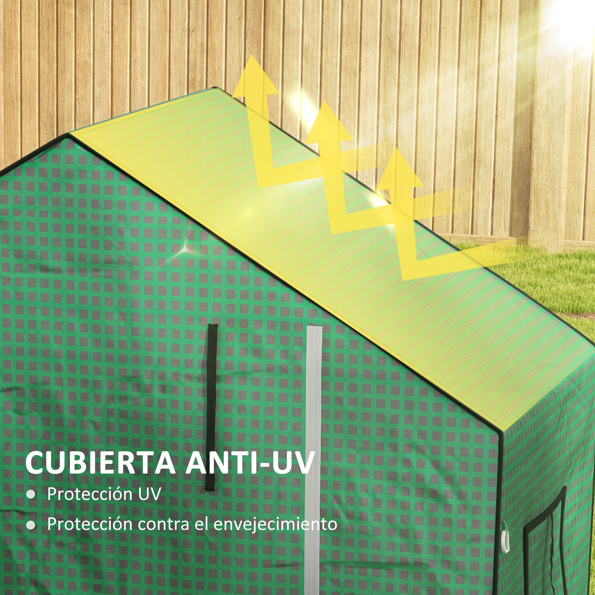 Capa de estufa Outsunny 140x73x190 cm, capa de substituição para estufa com janela e porta com zíper, proteção anti-UV para plantas de jardim.