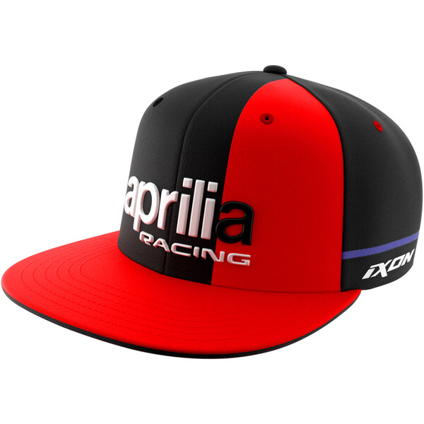 Ixon - Casquette Flat Aprilia 23 Noir / Rouge fluo