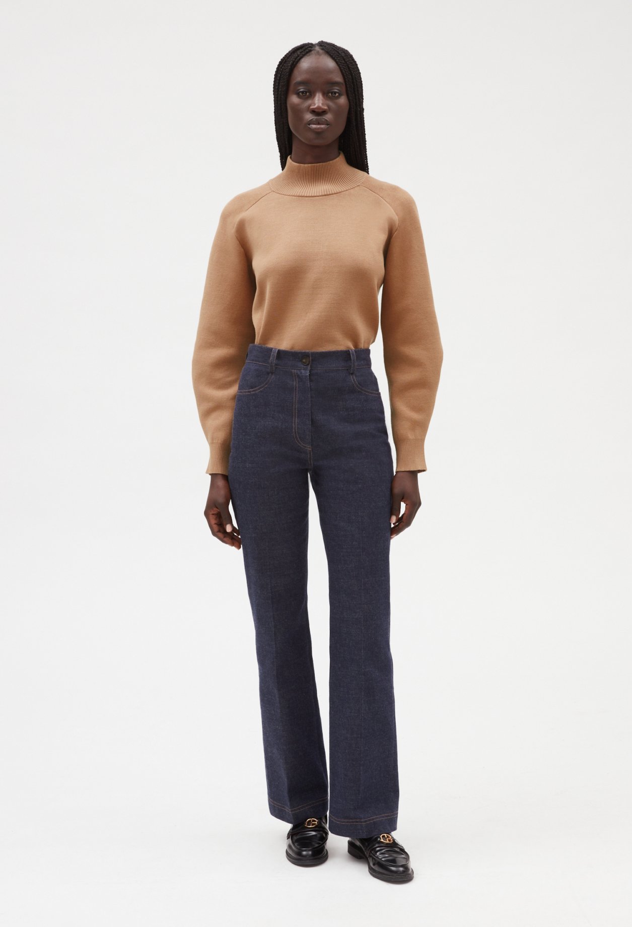 Pantalon long denim bleu brut