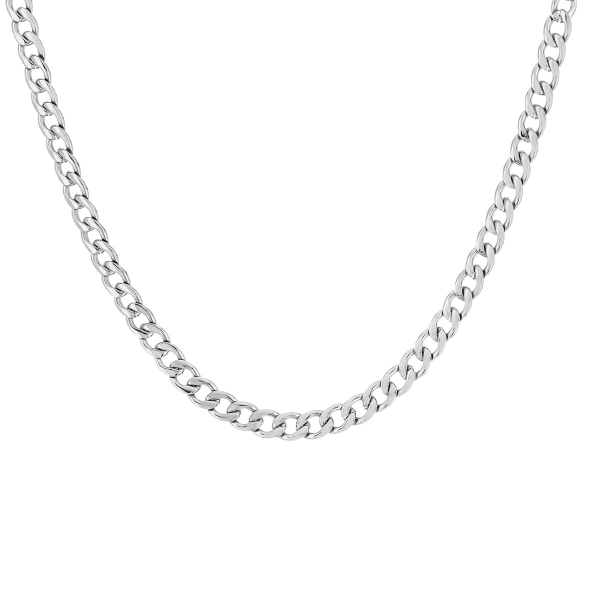 Collier acier maille gourmette 60 cm