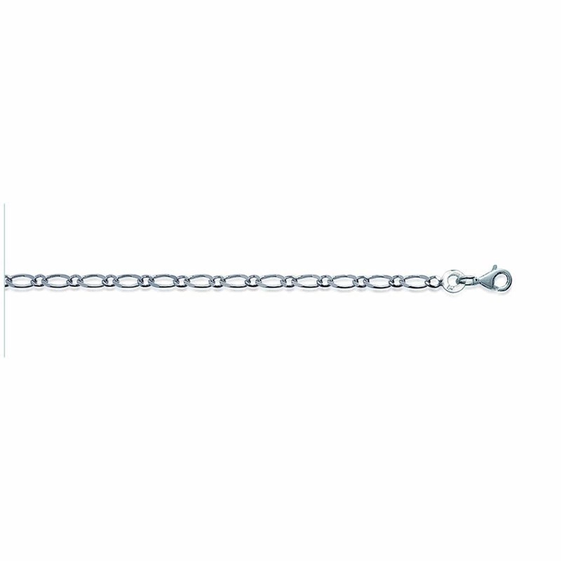 Chaine Homme - Argent 925 - Cheval alternée 1+1 - Largeur : 2,2 mm - Longueur : 45 cm