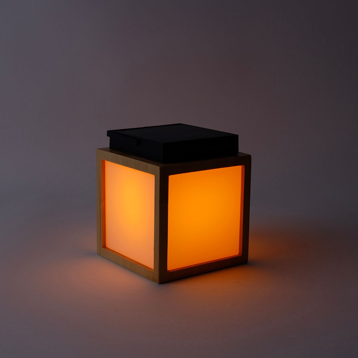 Tafellamp bamboe met vlam effect incl. LED IP44 solar oplaadbaar - Vega