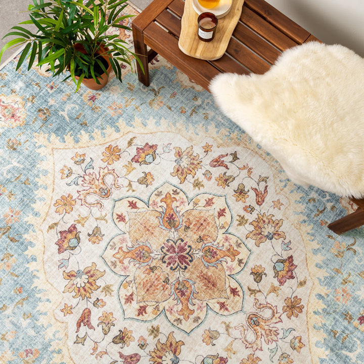 Vintage buitenkleed - Santo Mandala Lichtblauw