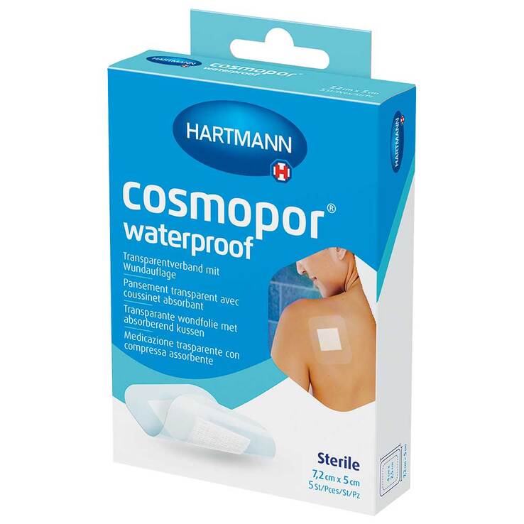 cosmopor® waterproof 7,2 cm x 5 cm steril, 5 St