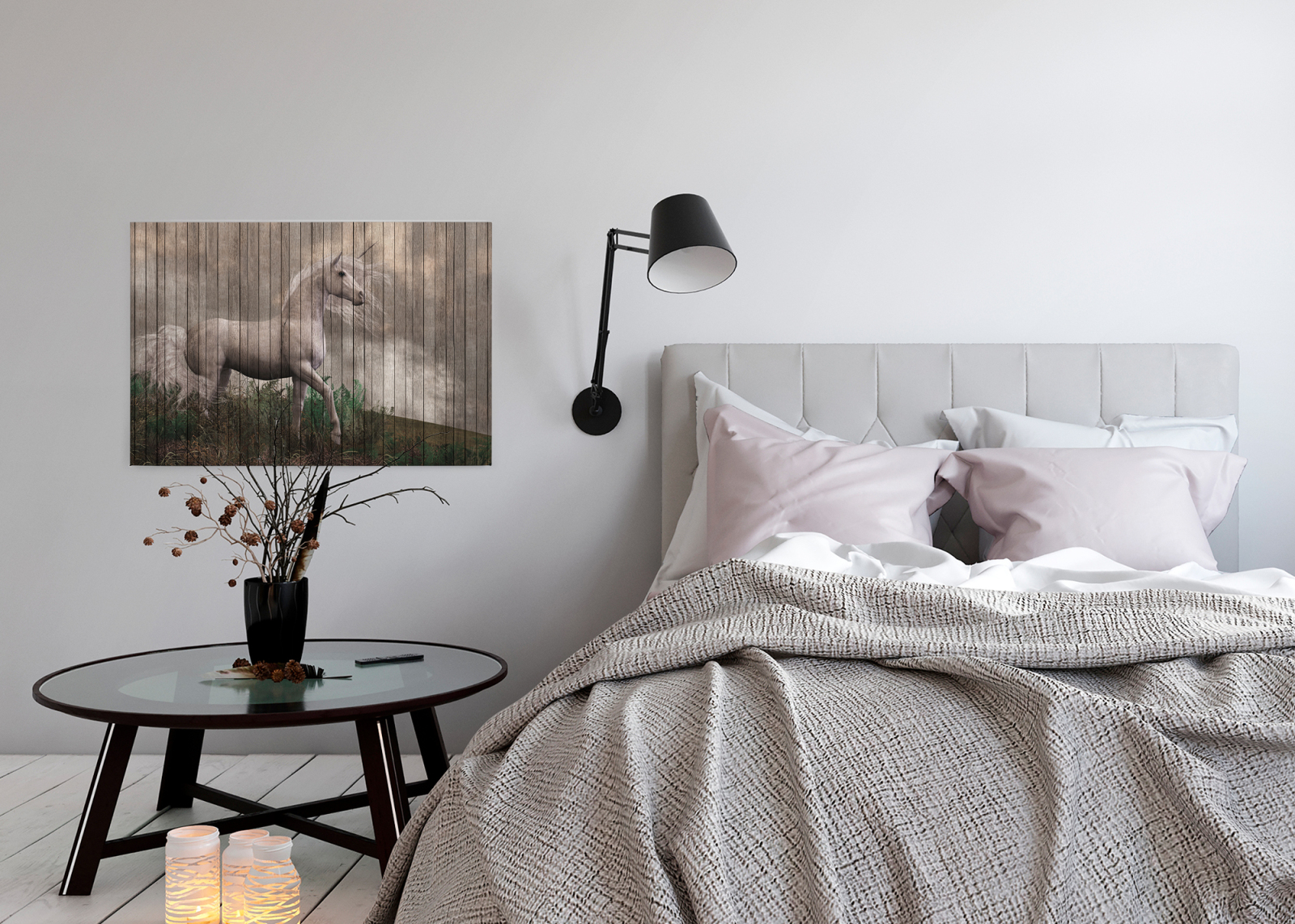 Leinwandbild TRAUMPFERD - grau - 90x60 cm