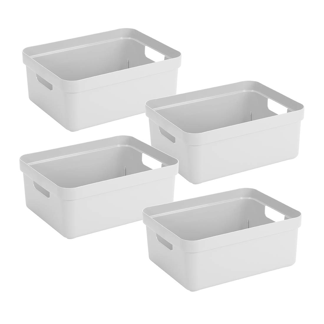 Sunware sigma home set van 4 24l opbergbox - wit