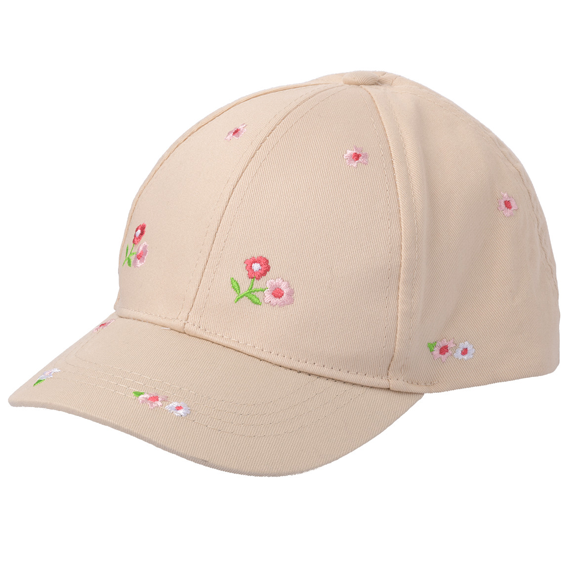 Topolino Mädchen Kappe mit Blümchen-Stickerei creme